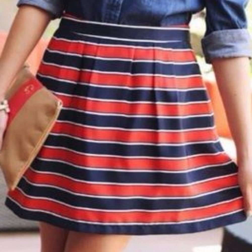 J. Crew Gondola Skirt Red White Blue 00